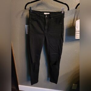 Topshop Jamie Jeans Distressed Black Size 29W / 30L